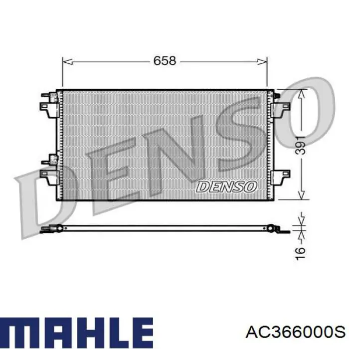 Condensador aire acondicionado AC366000S Mahle Original