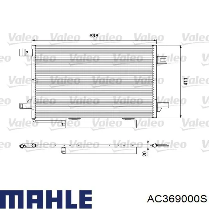 Радиатор кондиционера AC369000S Mahle Original