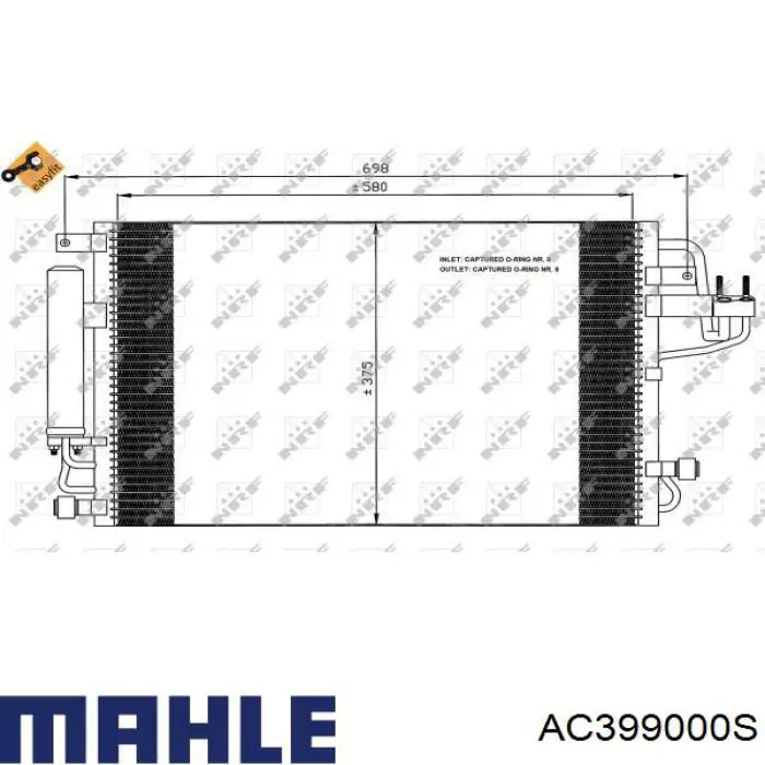 Радиатор охлаждения кондиционера Mahle Original AC399000S