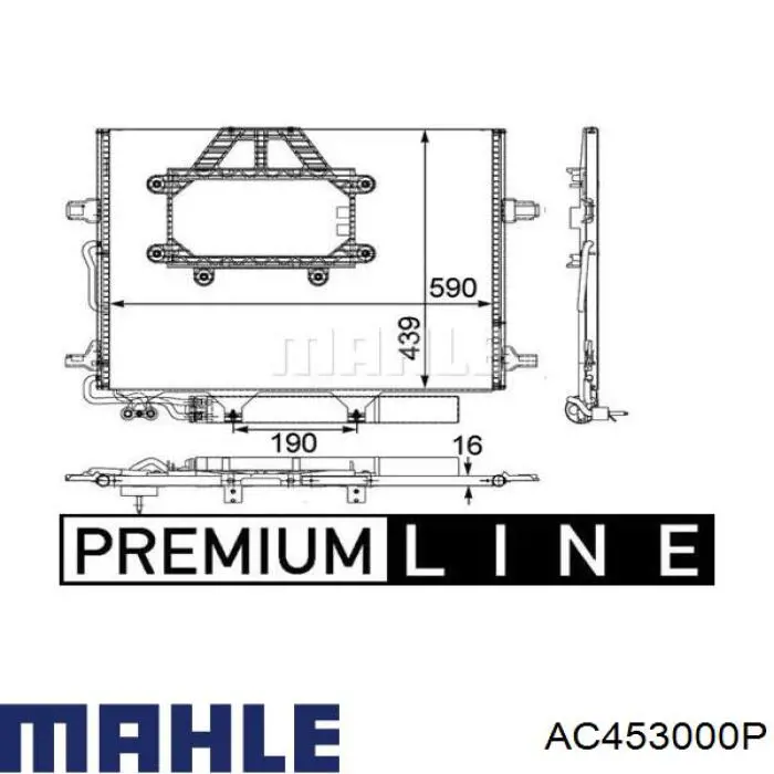 Радиатор кондиционера AC453000P Mahle Original