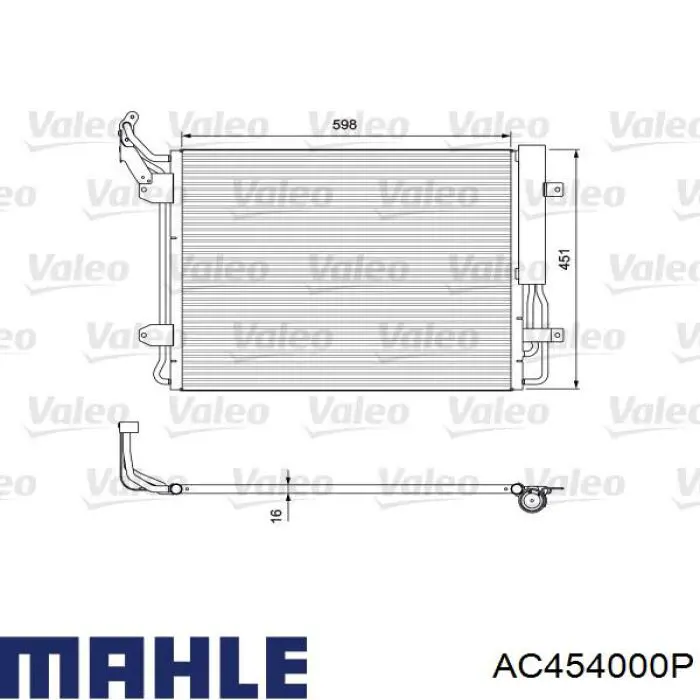 Condensador aire acondicionado AC454000P Mahle Original