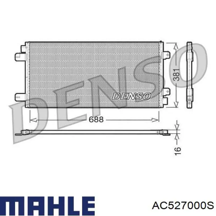 Конденсатор кондиционера Mahle Original AC527000S цена, от 78.42 USD