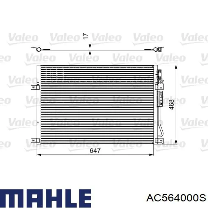 Конденсатор кондиционера Mahle Original AC564000S цена, от 132.24 USD
