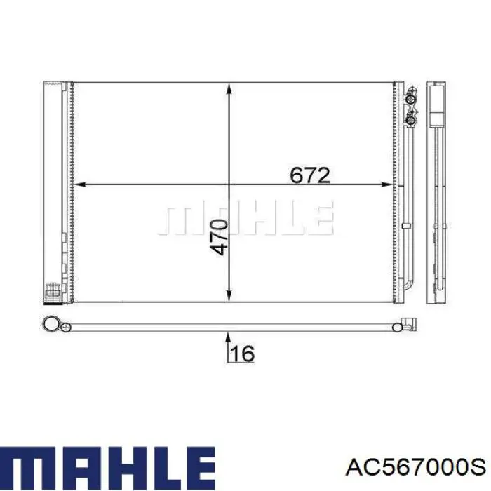 AC567000S Mahle Original radiador de aparelho de ar condicionado