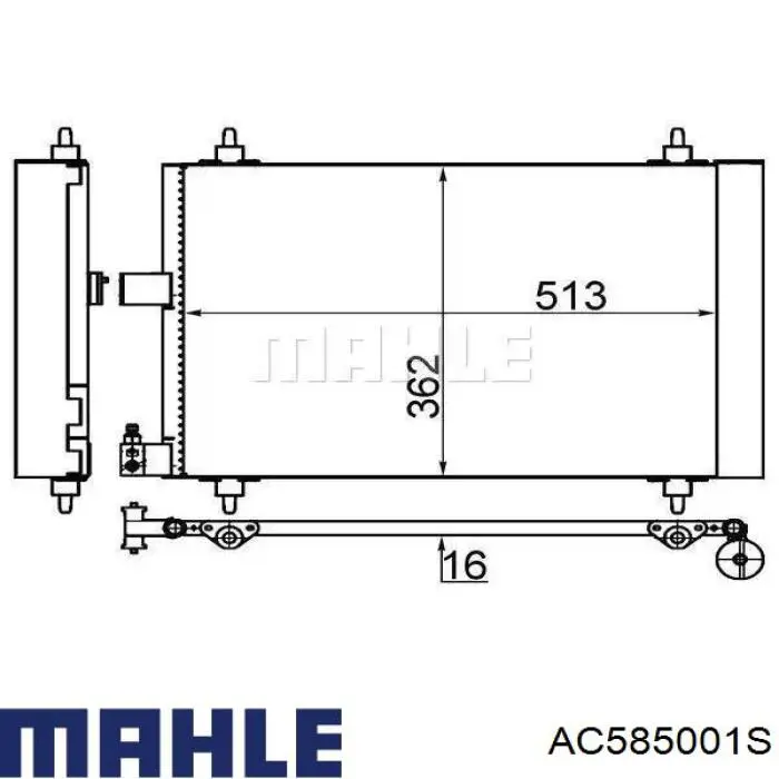 AC585001S Mahle Original radiador de aparelho de ar condicionado