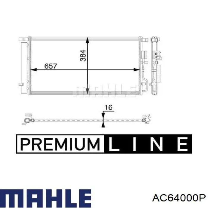 AC 64 000P Mahle Original radiador de aparelho de ar condicionado