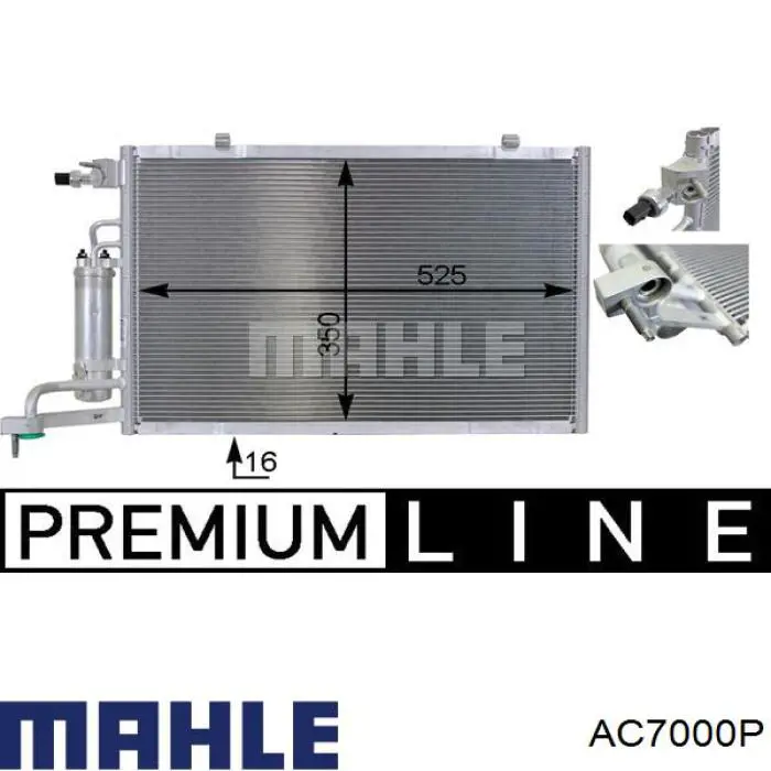 Радиатор кондиционера AC7000P Mahle Original