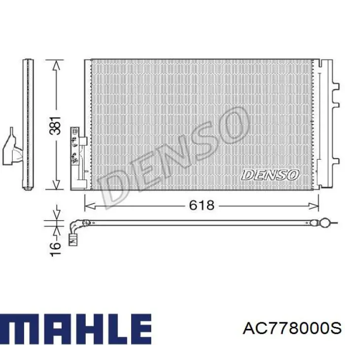 Condensador aire acondicionado AC778000S Mahle Original