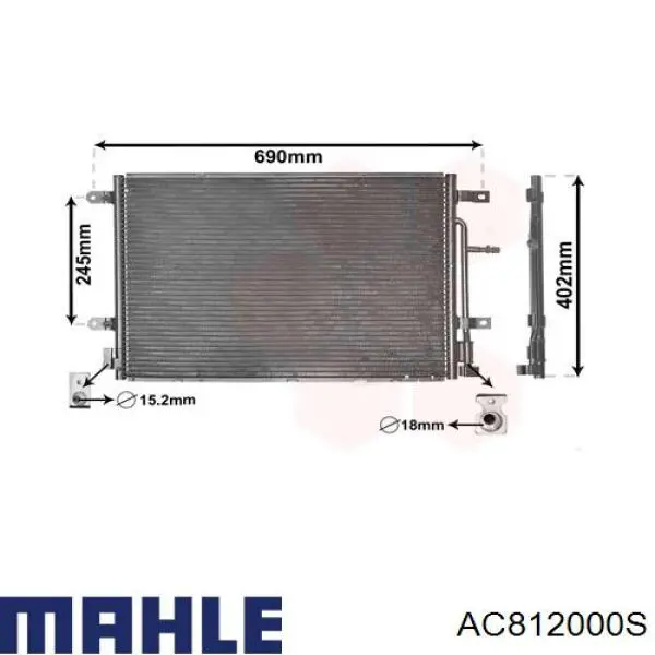 Конденсатор кондиционера Mahle Original AC812000S цена, от 104.76 USD