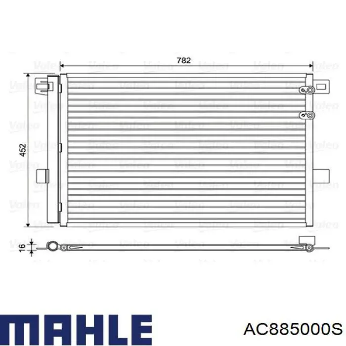 Condensador aire acondicionado AC885000S Mahle Original