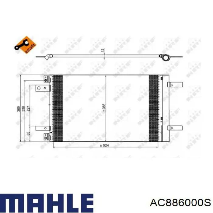 AC886000S Mahle Original radiador de aparelho de ar condicionado