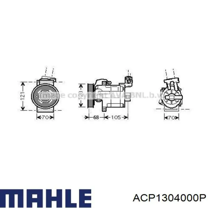 Компрессор кондиционера ACP1304000P Mahle Original