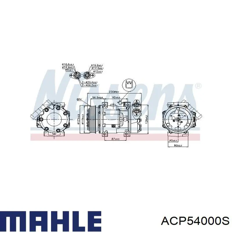 Компрессор системы кондиционирования Mahle Original ACP54000S цена, от 156.81 USD
