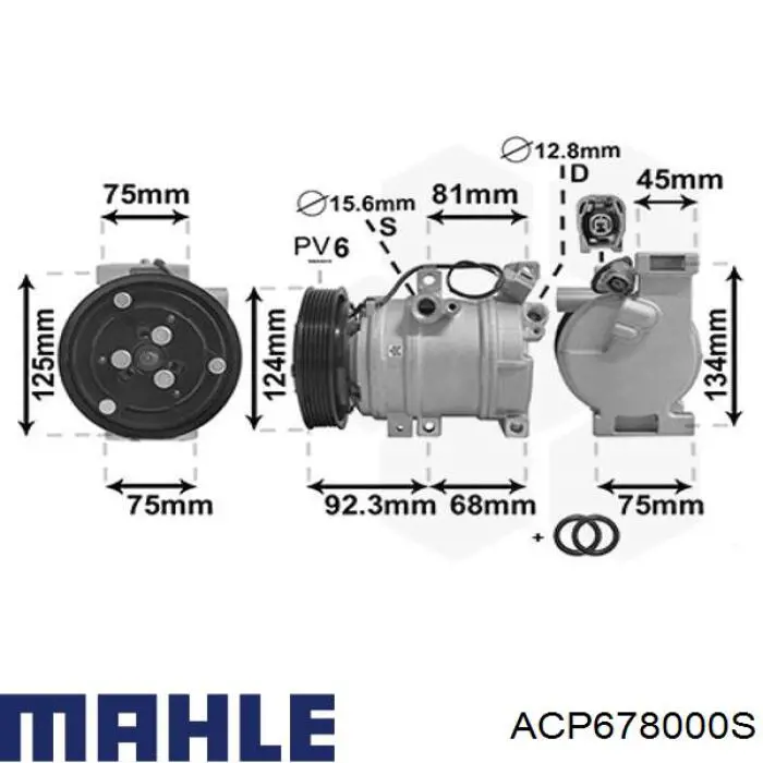 Compresor de aire acondicionado ACP678000S Mahle Original