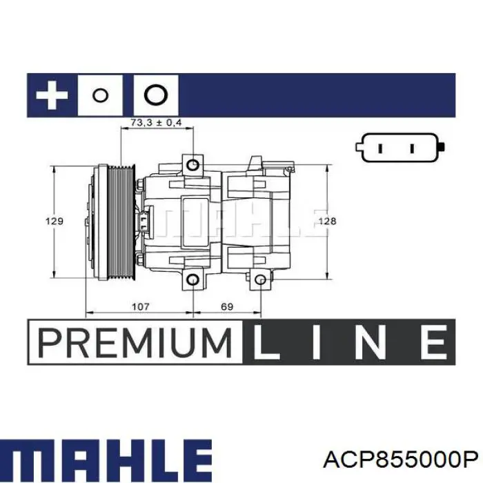 Compresor de aire acondicionado ACP855000P Mahle Original
