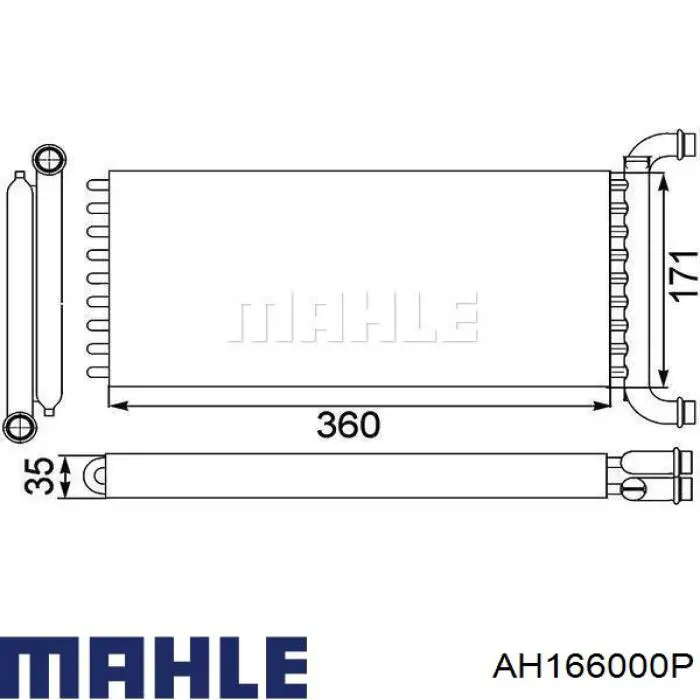 AH 166 000P Mahle Original radiador de forno (de aquecedor)