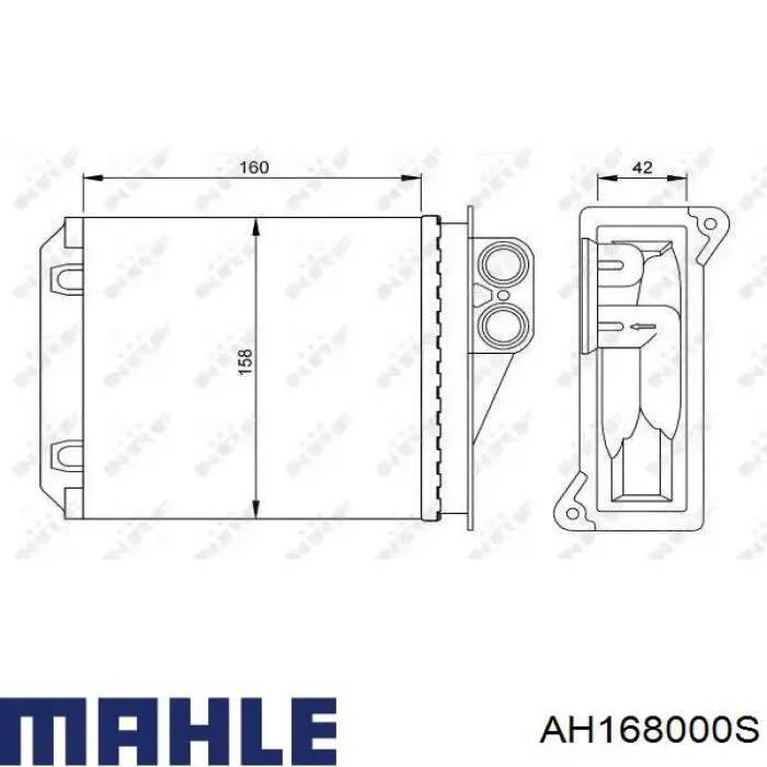 Купить AH168000S Mahle Original Радиатор печки (отопителя) задний