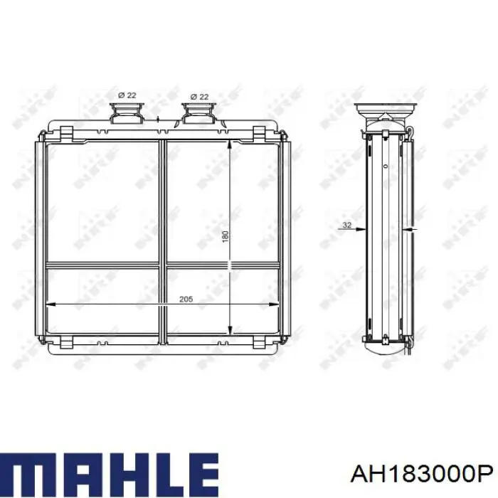 Радиатор печки AH183000P Mahle Original