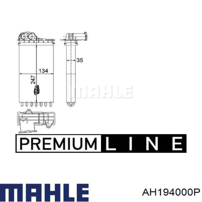 AH194000P Mahle Original radiador de forno (de aquecedor)