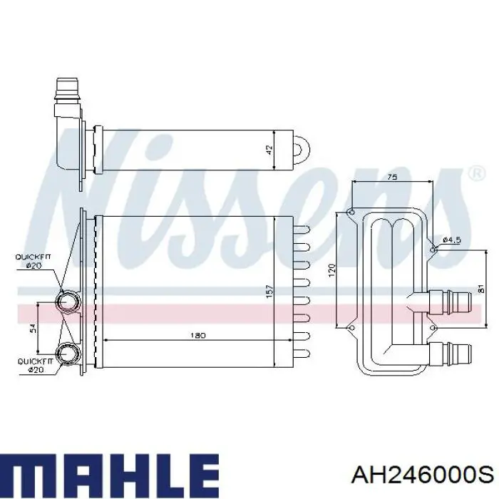 AH 246 000S Mahle Original radiador de forno (de aquecedor)