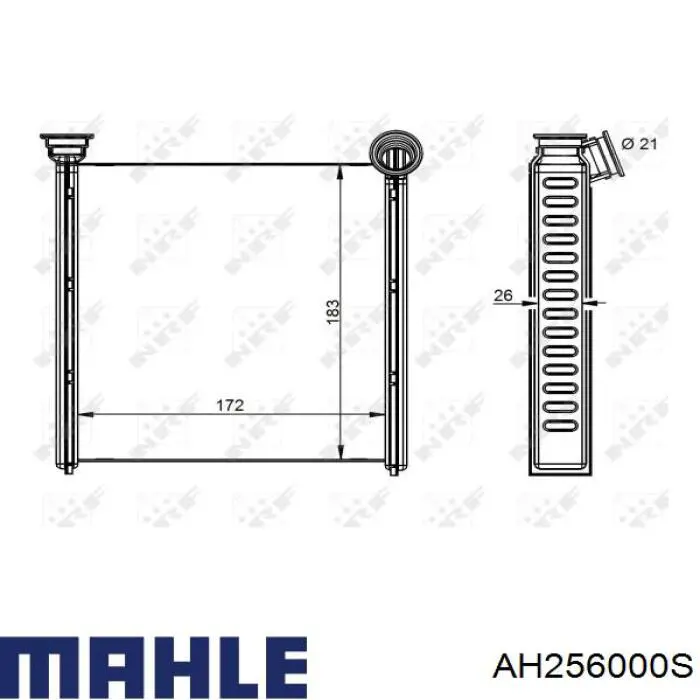 Радиатор печки AH256000S Mahle Original