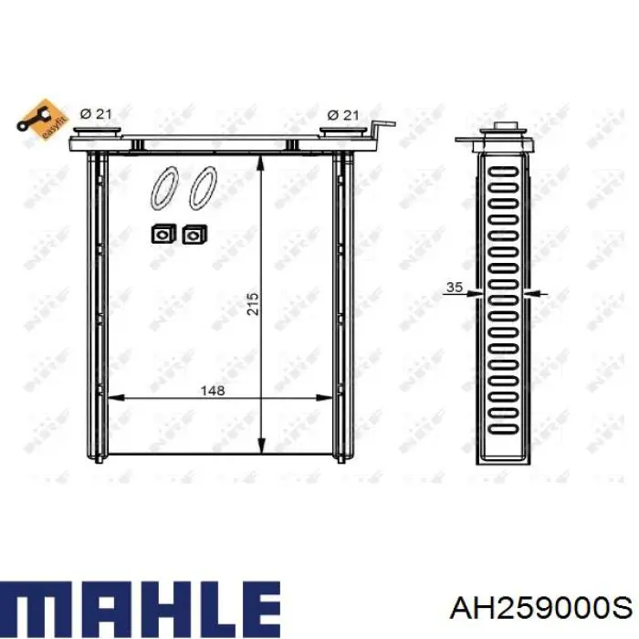 AH259000S Mahle Original radiador de forno (de aquecedor)