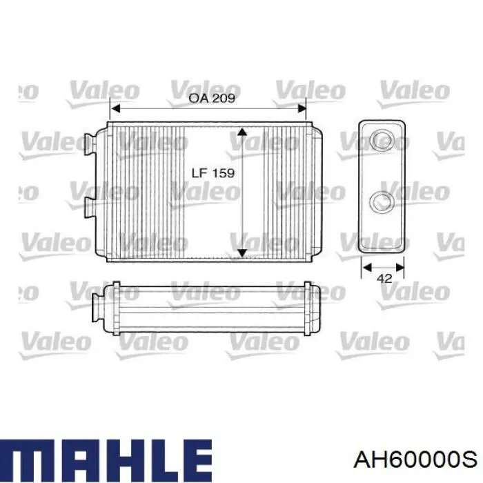 Купить AH60000S Mahle Original Радиатор печки