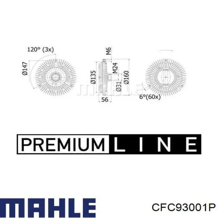 Вискомуфта вентилятора CFC93001P Mahle Original