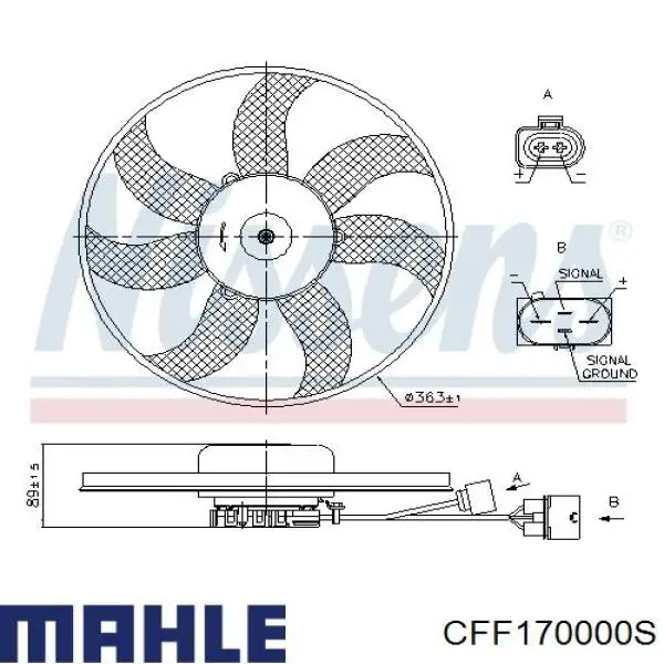 CFF170000S Mahle Original Вентилятор системы охлаждения левый
