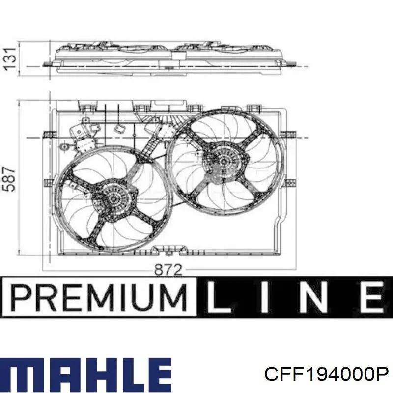 CFF194000P Mahle Original ventilador elétrico de esfriamento montado (motor + roda de aletas)