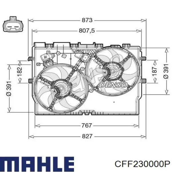 Диффузор радиатора охлаждения, в сборе с мотором и крыльчаткой Mahle Original CFF230000P