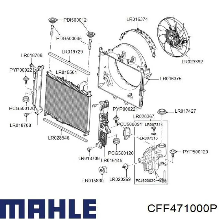 Электровентилятор охлаждения CFF471000P Mahle Original