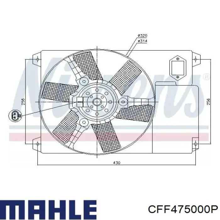 Электровентилятор охлаждения в сборе Mahle Original CFF475000P цена, от 508.54 USD