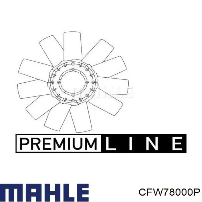 Вентилятор (крыльчатка) радиатора охлаждения MAHLE CFW78000P