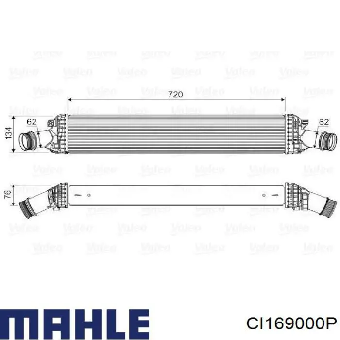Radiador de aire de admisión CI169000P Mahle Original