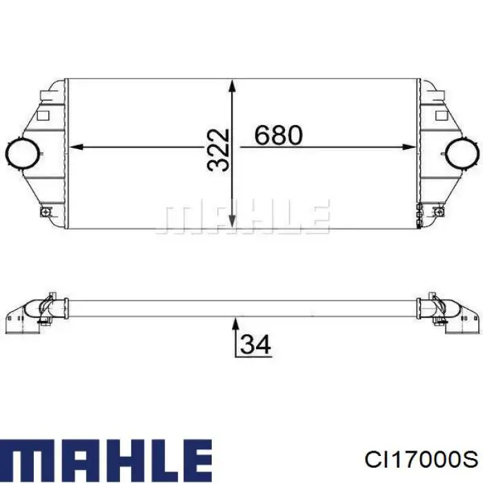 CI 17 000S Mahle Original radiador de intercooler