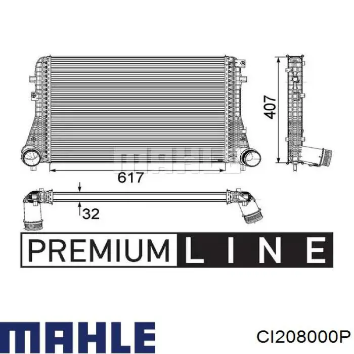 Интеркулер CI208000P Mahle Original