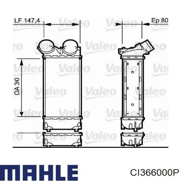 Интеркулер CI366000P Mahle Original