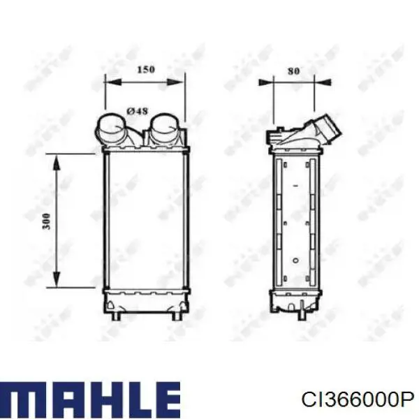 CI366000P Mahle Original Охладитель наддувочного воздуха
