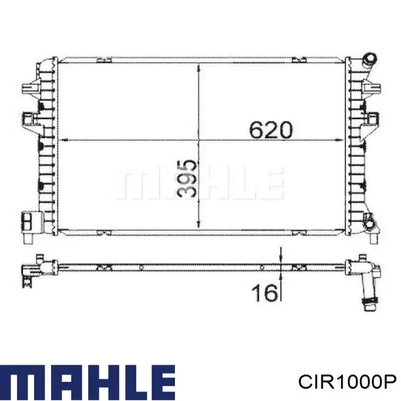 Радиатор охлаждения двигателя дополнительный Mahle Original CIR1000P цена, от 132.67 USD