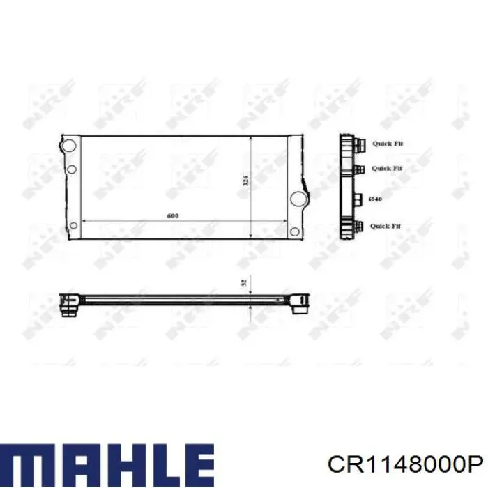 Radiador refrigeración del motor CR1148000P Mahle Original