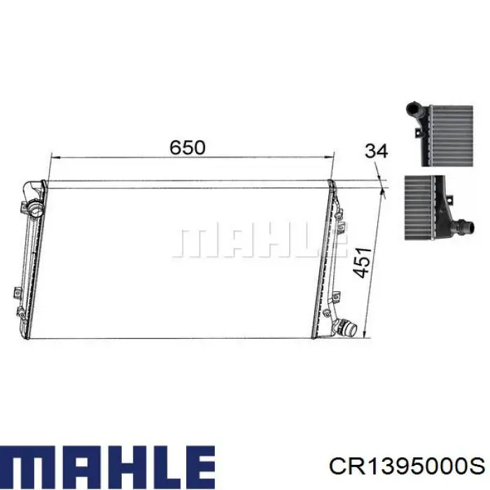 CR 1395 000S Mahle Original радиатор
