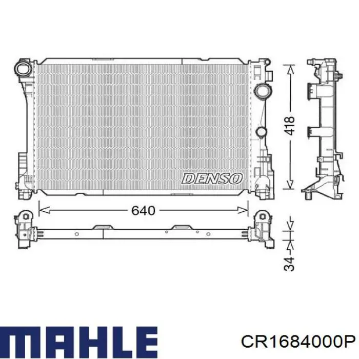 Radiador refrigeración del motor CR1684000P Mahle Original
