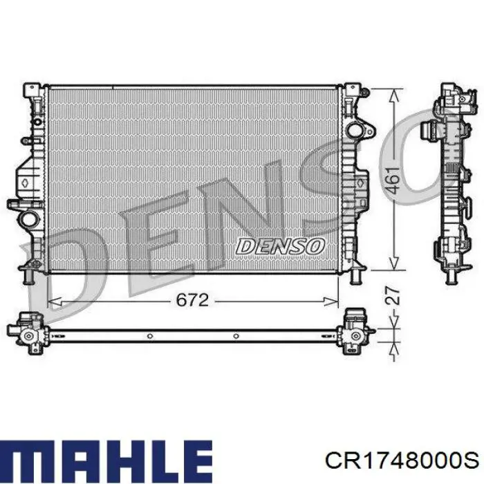 Radiador refrigeración del motor CR1748000S Mahle Original