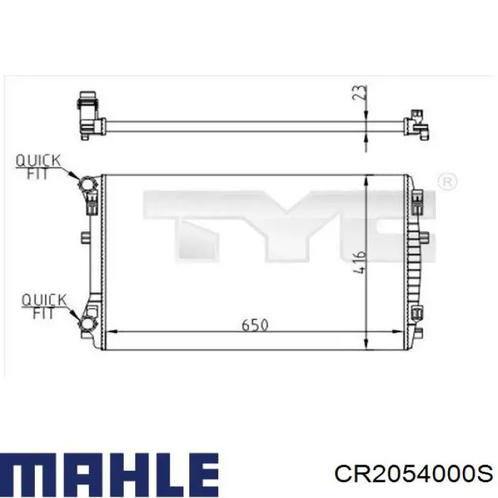 Radiador refrigeración del motor CR2054000S Mahle Original