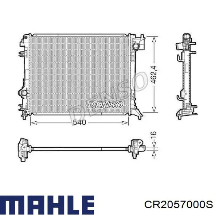 Radiador refrigeración del motor CR2057000S Mahle Original