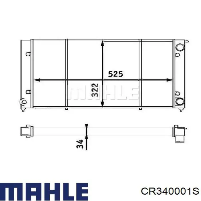 CR340001S Mahle Original radiador de esfriamento de motor