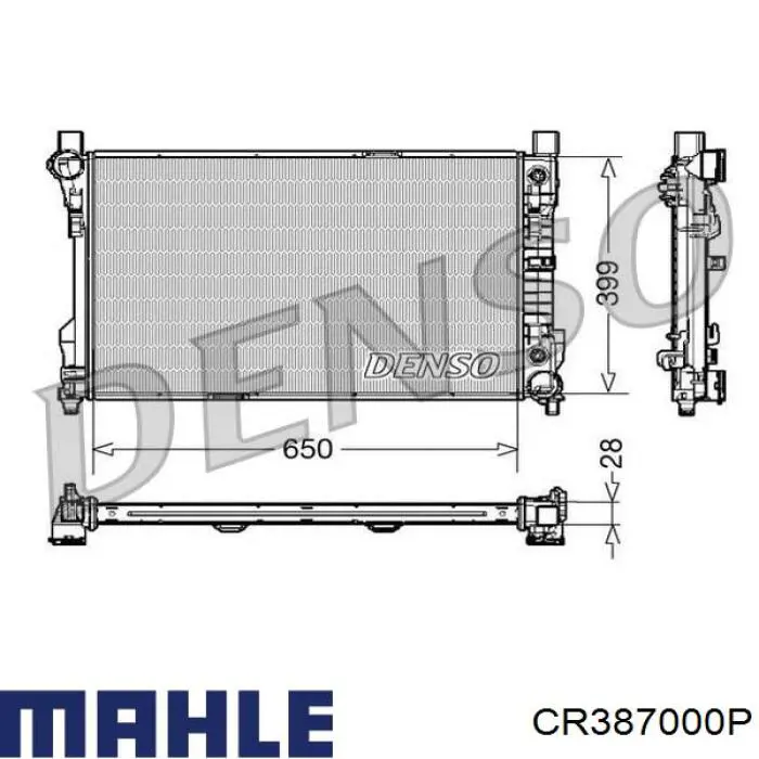 Купить CR387000P Mahle Original Радиатор водяной