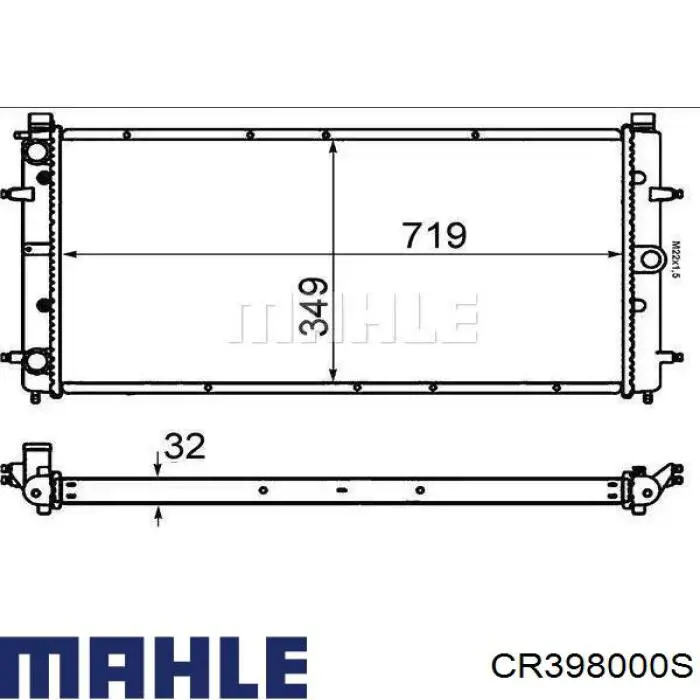 CR 398 000S Mahle Original radiador de esfriamento de motor