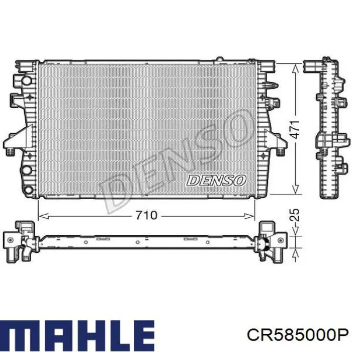 Radiador refrigeración del motor CR585000P Mahle Original